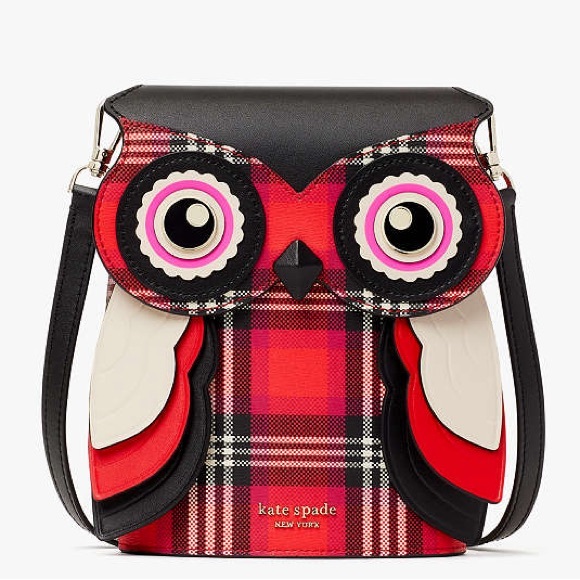 kate spade Handbags - kate spade (Like New!) Blinx Plaid 3d Owl Crossbody